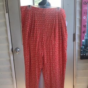 ORANGE/WHITE COZY PANTS